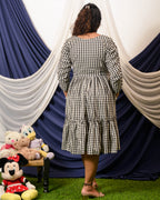 Ikat Checkered Maternity Dress