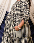 Ikat Checkered Maternity Dress