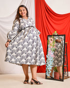 Zebra Print Midi Maternity Dress