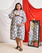 Zebra Print Midi Maternity Dress