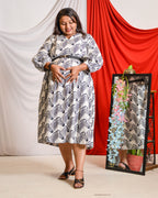 Zebra Print Midi Maternity Dress