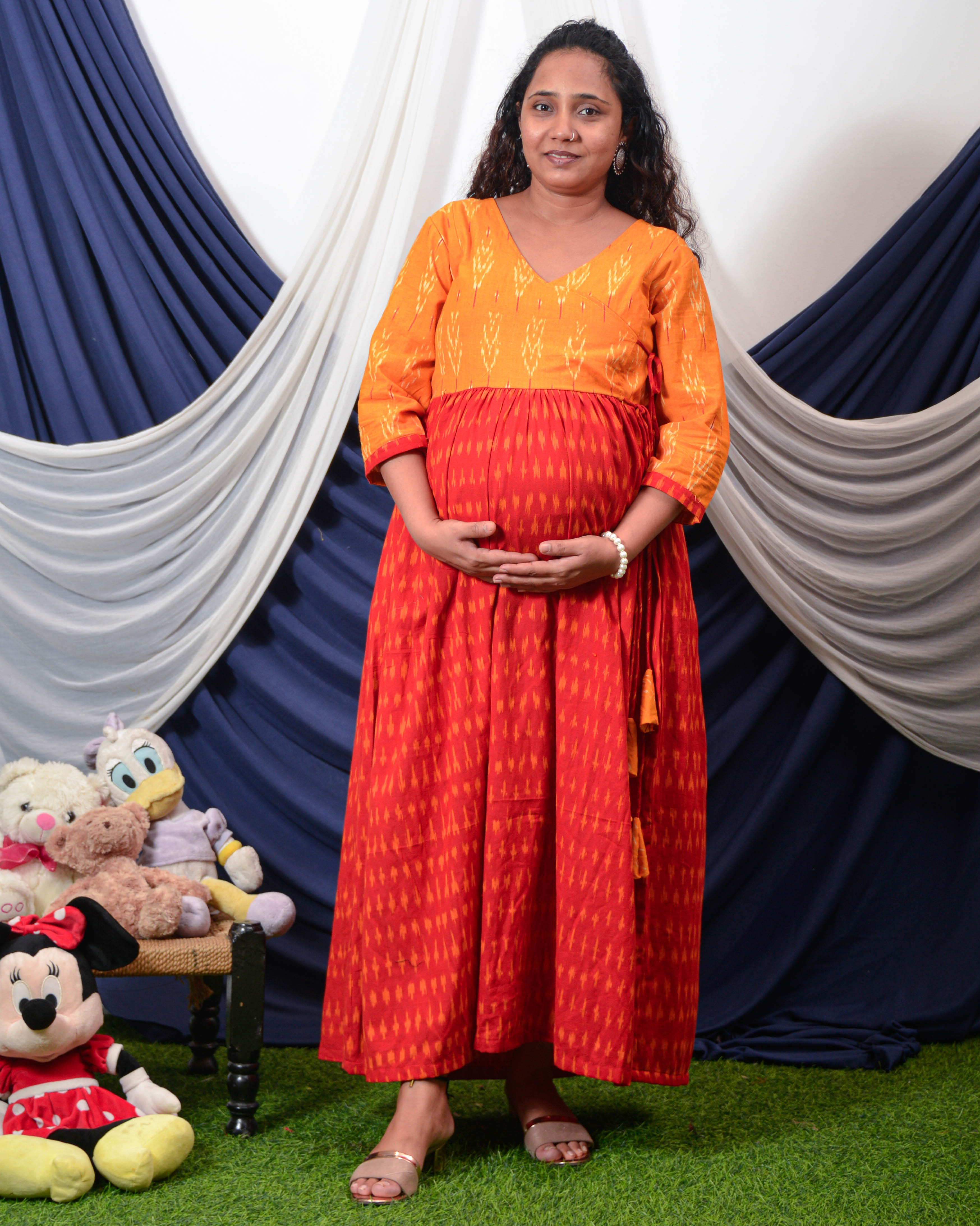 Canary Red Nursing Dress Main image