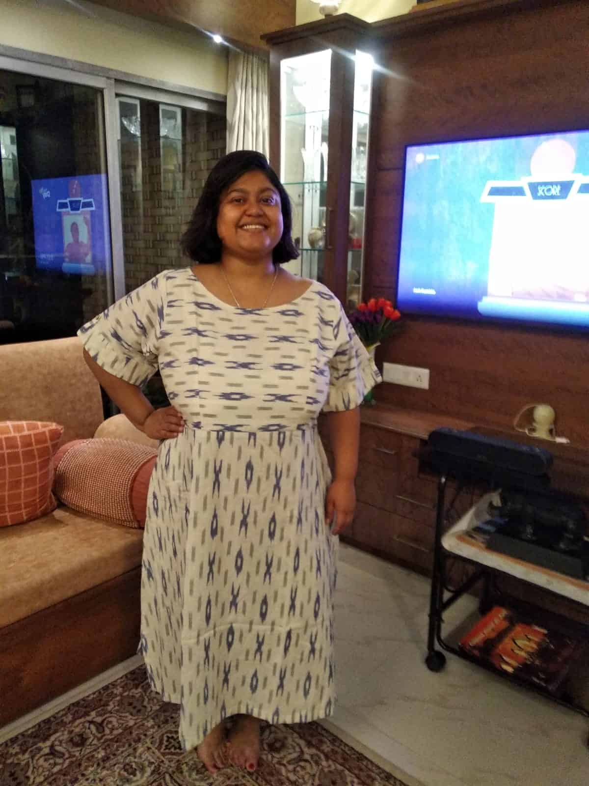 White Shift Ikat Dress photo review