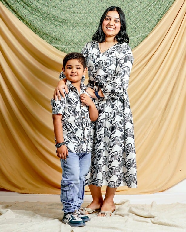 Mother and shop son dresses online