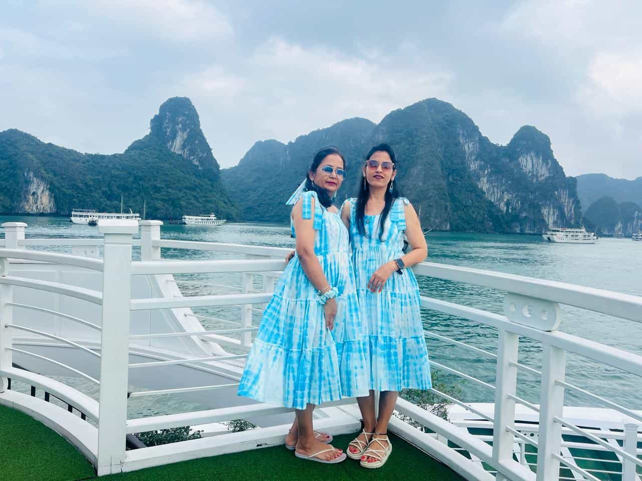 Blue Shibori Tie Up Dress photo review